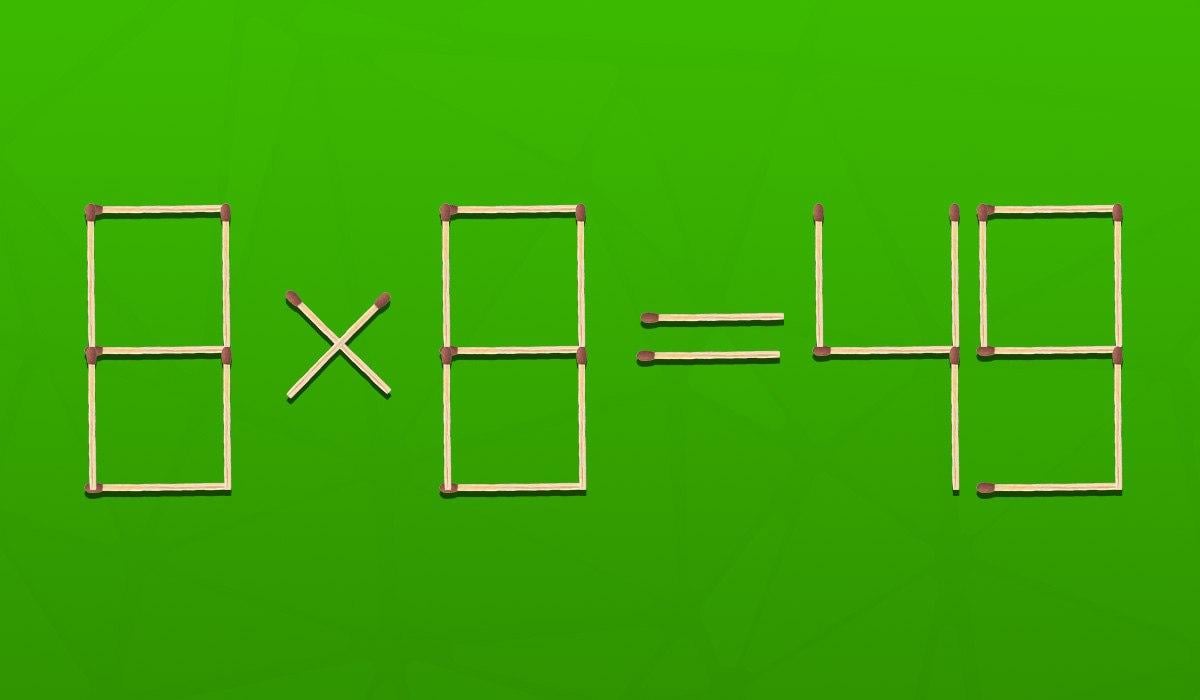 Вызов для мозга: нужно переместить одну спичку, чтобы исправить ошибку