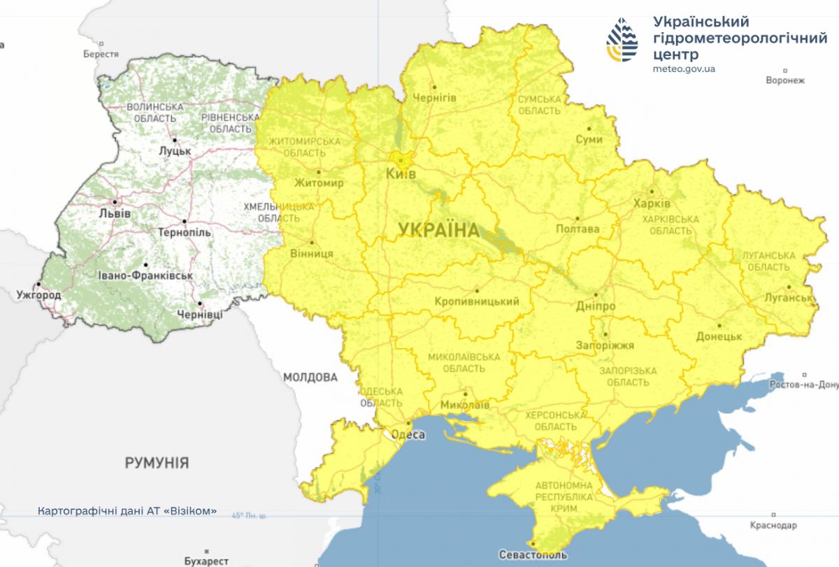 Почти по всей Украине объявили I уровень опасности: непогода минует лишь несколько областей Почти по всей Украине объявили I уровень опасности: непогода минует лишь несколько областей