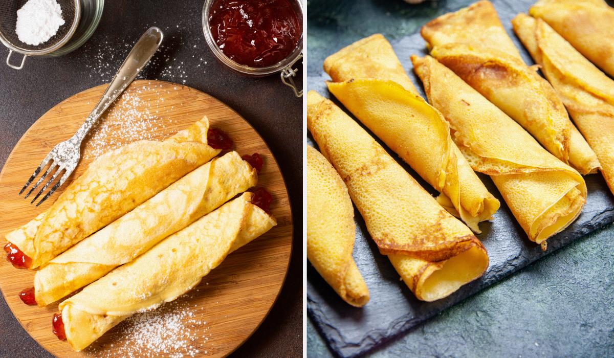 Млинці на молоці з потрійною начинкою