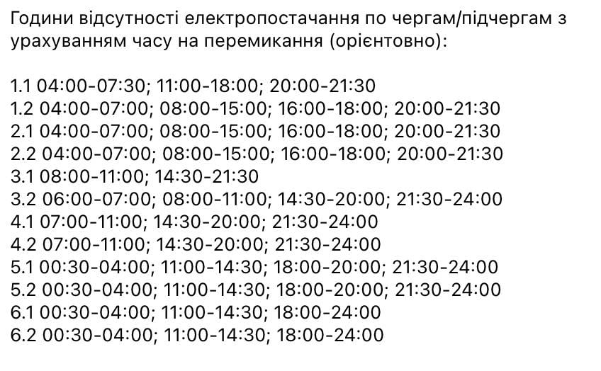 Графики отключений на 22 февраля: когда украинцы будут без света в воскресенье