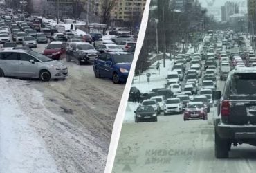 Пробки и много ДТП: журналисты рассказали о сложной ситуации на дорогах в Киеве (видео)