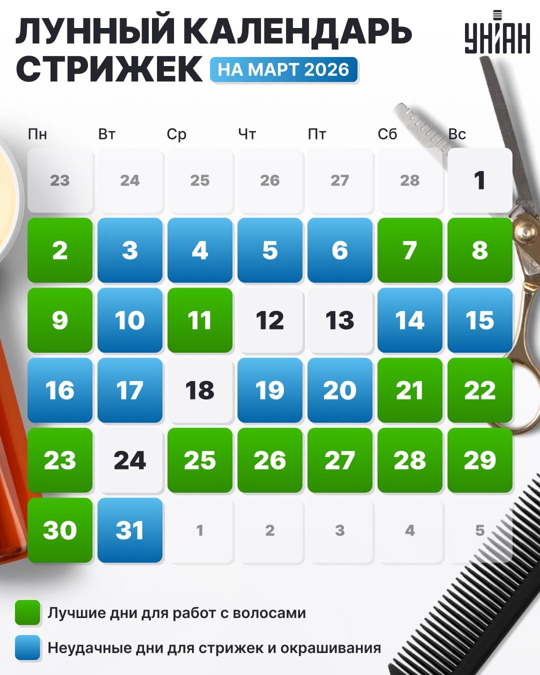 календарь стрижек на март 2026 календарь стрижек на март 2026