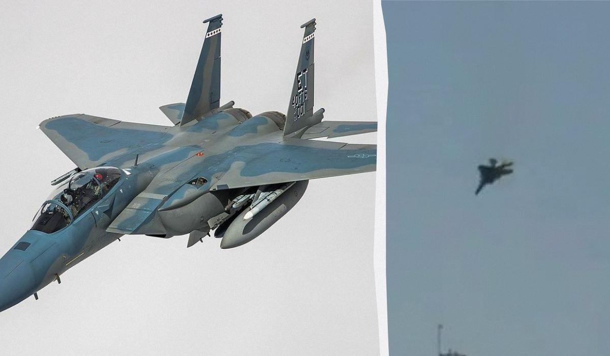 Американський винищувач F-15 розбився в Кувейті (відео) Американський винищувач F-15 розбився в Кувейті (відео)