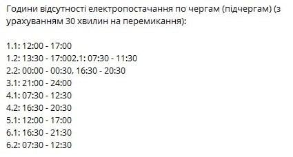 В Україні у четвер вимикатимуть світло: графіки на 5 березня В Україні у четвер вимикатимуть світло: графіки на 5 березня