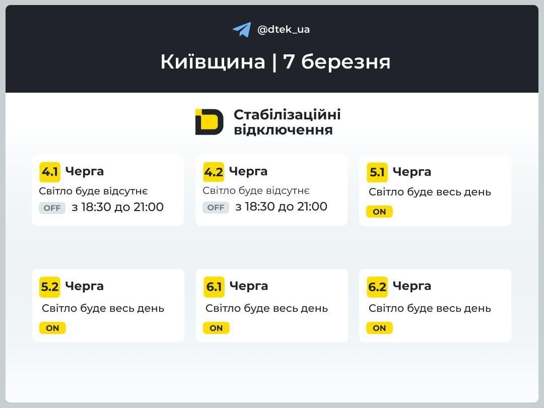 В первую весеннюю субботу в Украине будут отключать свет: кто останется в темноте
