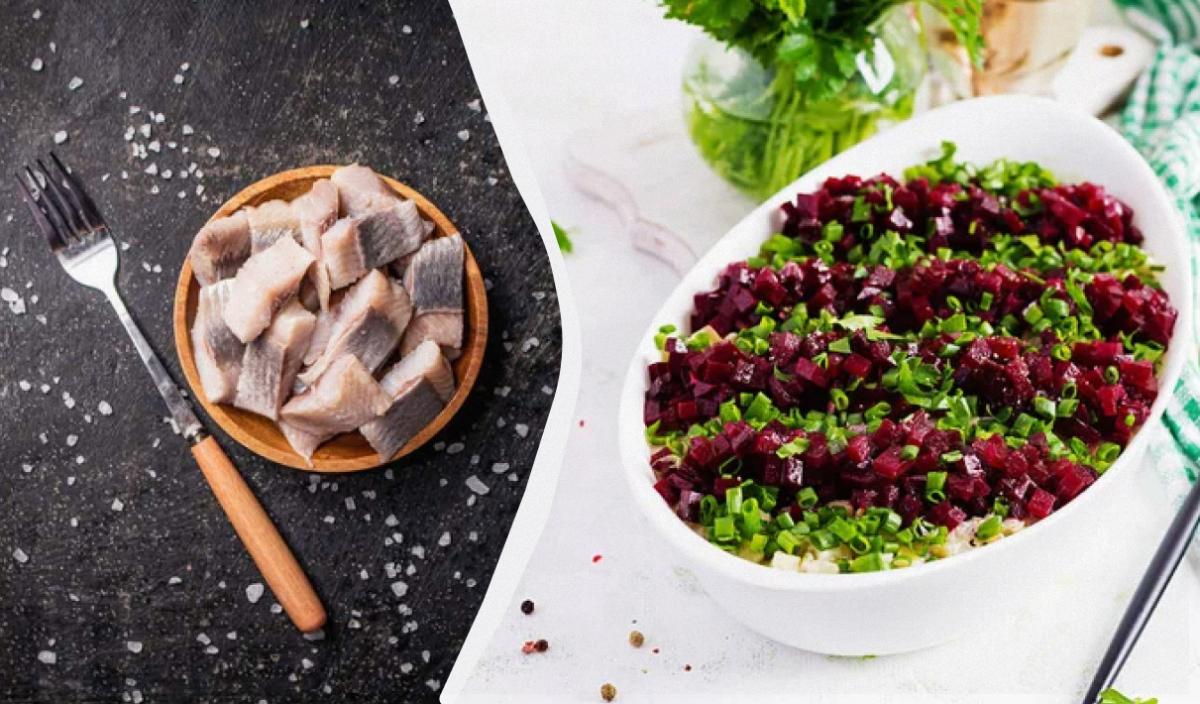 салат з оселедцем, буряком і яйцем салат з оселедцем, буряком і яйцем