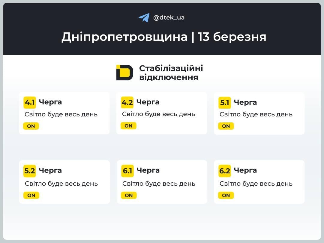 Графики отключений на 13 марта: когда не будет света в пятницу