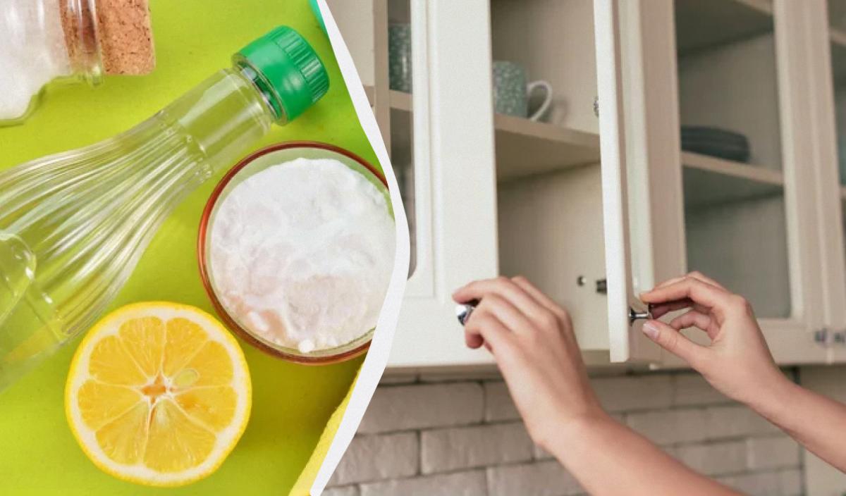 як очистити кухонні шафи від жиру