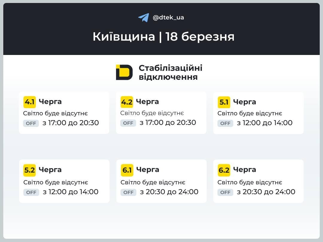 Графіки відключень світла в Україні повернулися: коли не буде електроенергії сьогодні