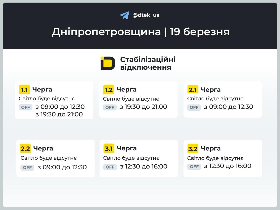 Графіки на 19 березня: чи будуть вимикати світло у четвер