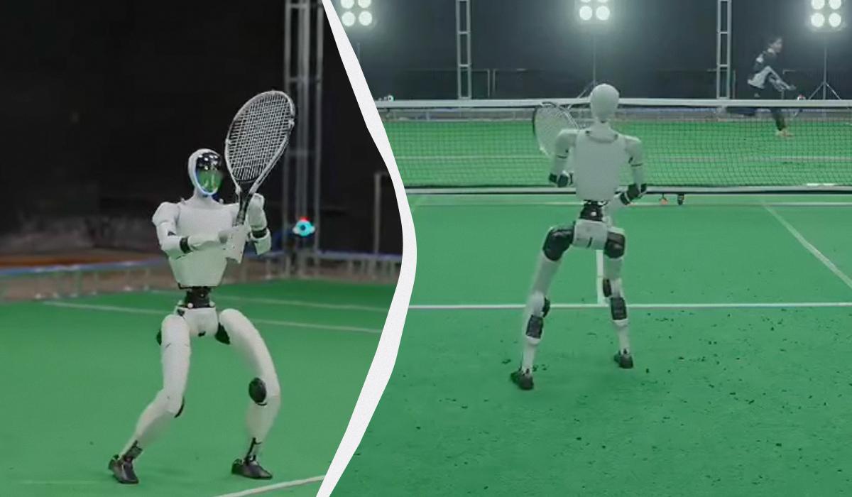 Уже соревнуется с людьми: в Китае гуманоидный робот научился играть в теннис (видео) Уже соревнуется с людьми: в Китае гуманоидный робот научился играть в теннис (видео)