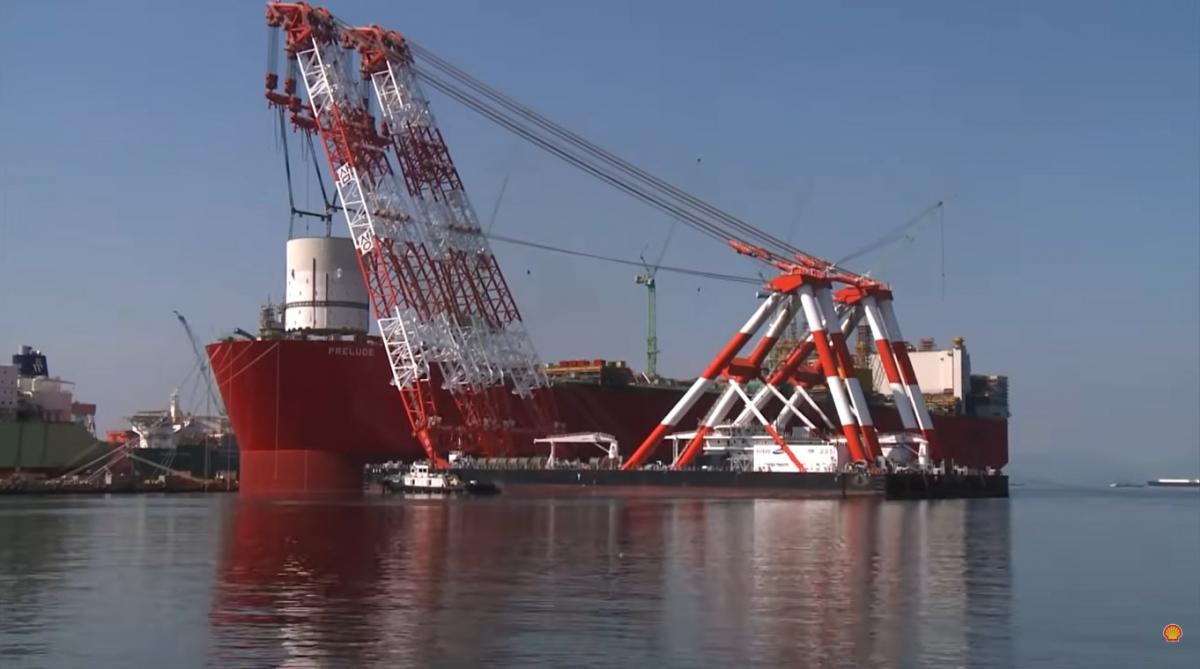Самая большая плавучая платформа в мире Prelude способна выдерживать ураганы