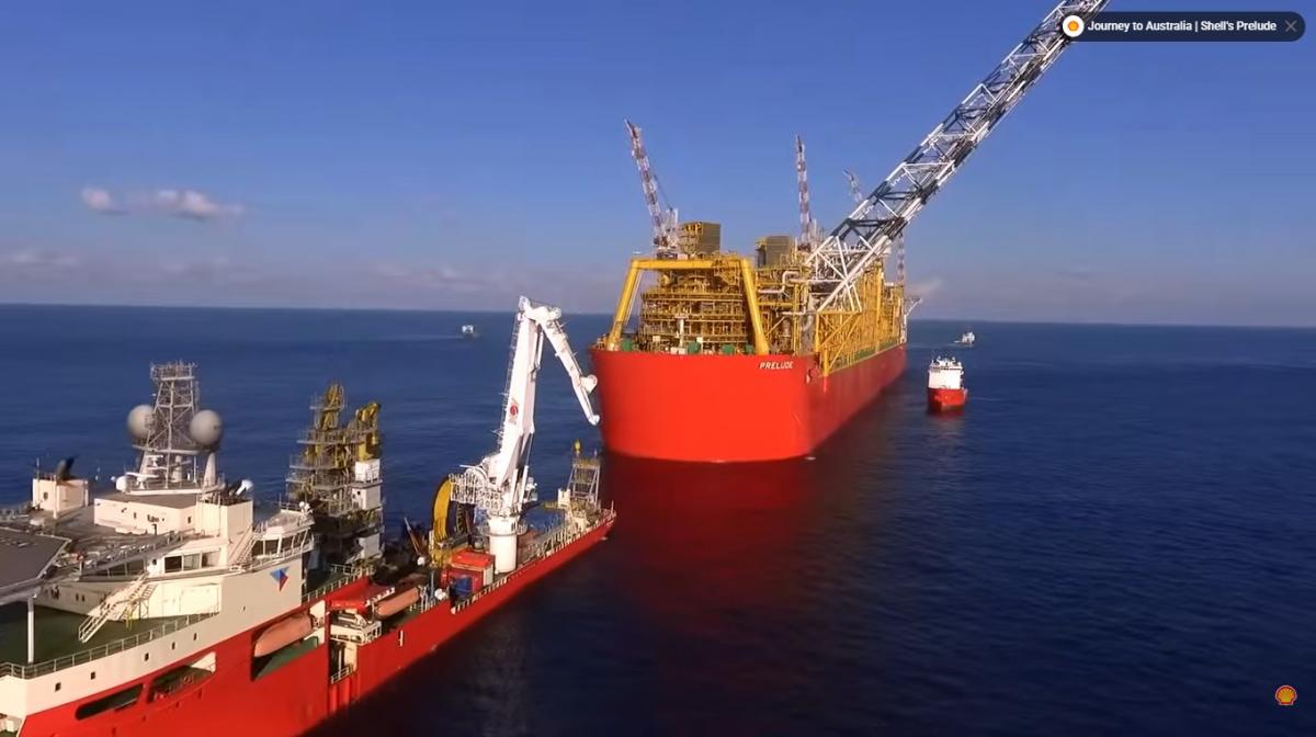 Самая большая плавучая платформа в мире Prelude способна выдерживать ураганы