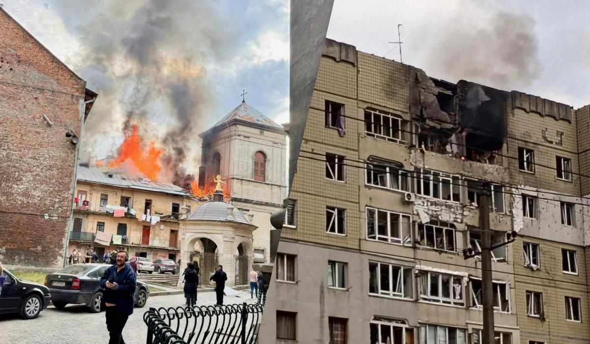РФ атаковала города на западе Украины: во Львове - 'прилеты' по жилым домам