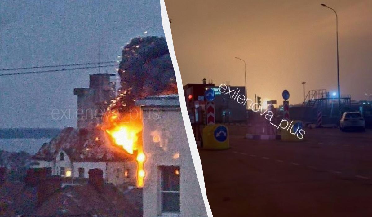 В России после атаки дронов вспыхнули пожары в портах Усть-Луги и Выборга (фото, видео)