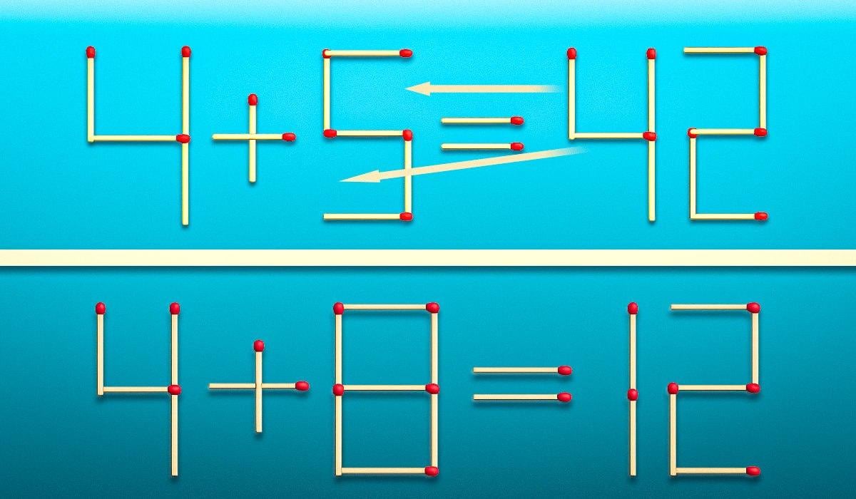 Нужно перетащить 2 спички, и равенство станет правильным: быстрый IQ-тест
