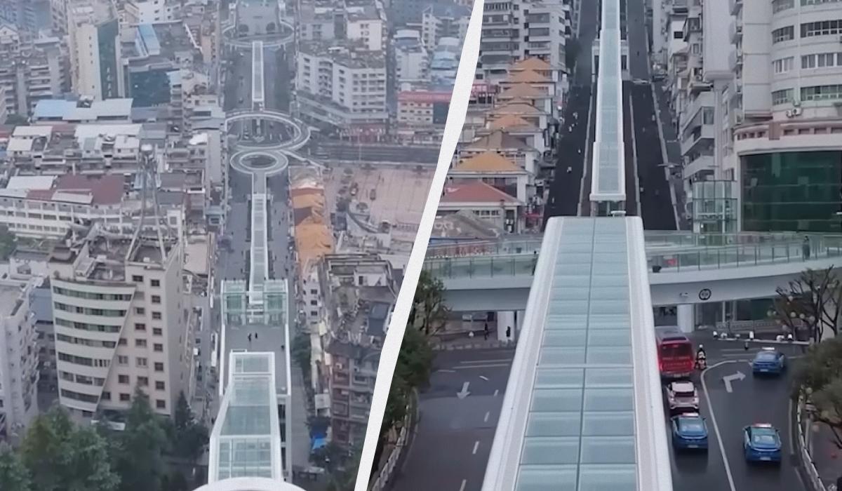 Дорога в небо: в Китае построили самый большой в мире открытый эскалатор Дорога в небо: в Китае построили самый большой в мире открытый эскалатор