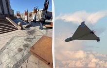 У Києві уламки дрона впали біля монумента Незалежності на Майдані: що відомо (фото)