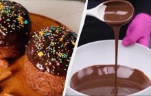 Лучшая шоколадная глазурь на пасхи: не крошится, не липнет и легко разрезается