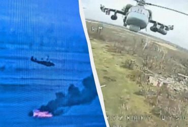 Силы обороны сбили российский вертолёт Ка-52 с помощью FPV-дрона (фото, видео)