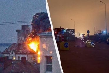 У Росії після атаки дронів палає у портах Усть-Луги та Виборга (фото, відео)