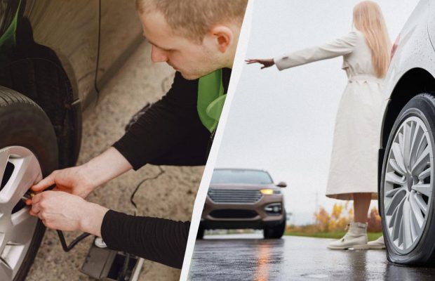 Как залатать пробитое колесо, если нет "запаски": вот что нужно делать