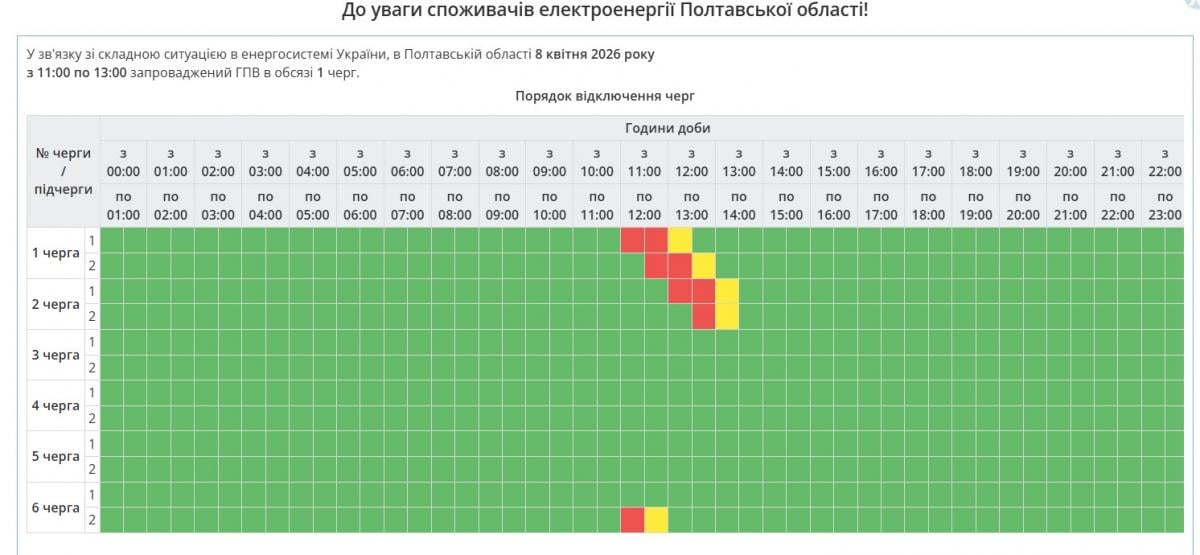 Графіки відключень повертаються: коли не буде світла 8 квітня