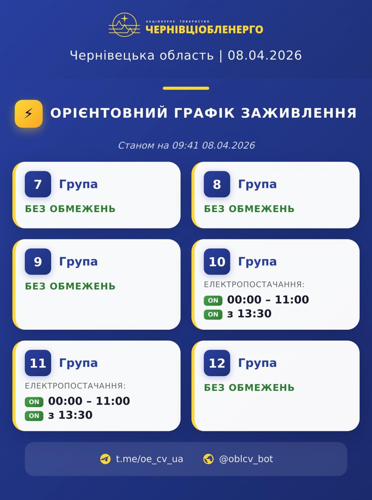 Графики отключений возвращаются: когда не будет света 8 апреля