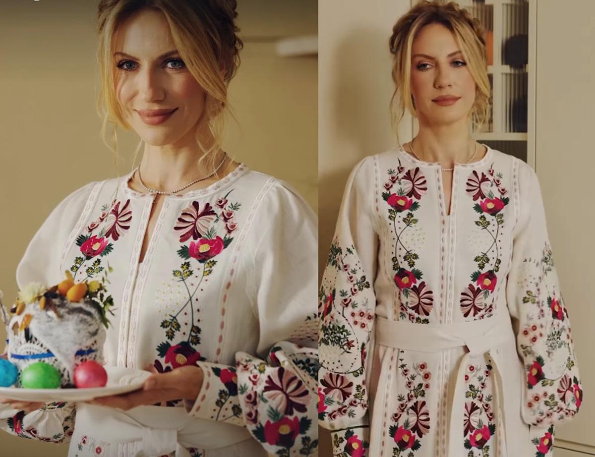 Нікітюк замилувала великоднім образом: вишита сукня та широка коса