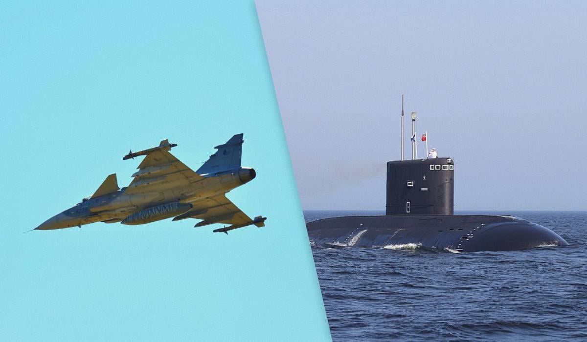 Шведські винищувачі Gripen перехопили російський підводний човен класу 'Кіло'