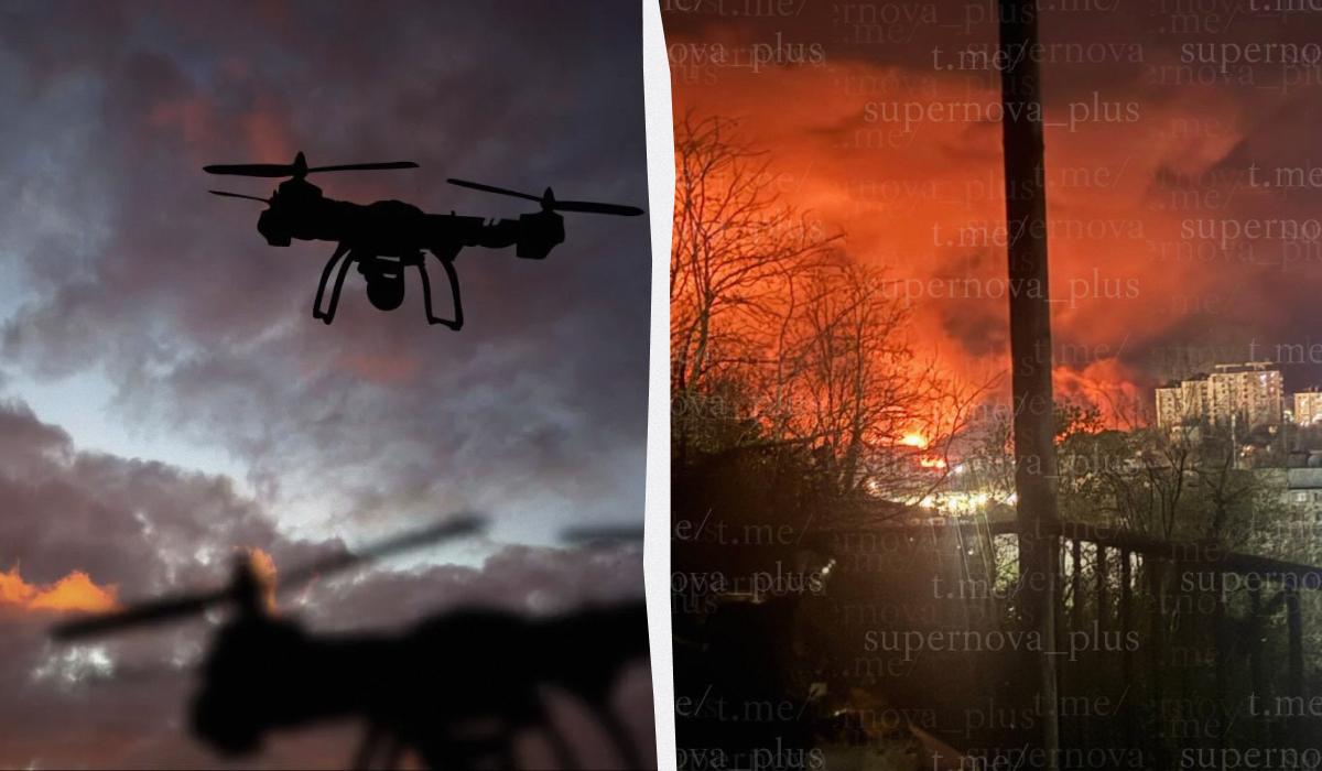 В Туапсе после атаки дронов горит один из крупнейших НПЗ России (фото, видео)