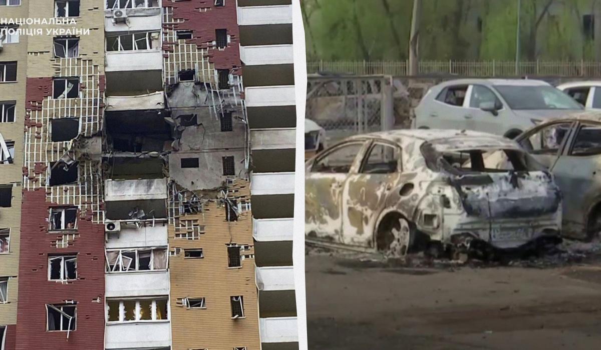 Розтрощені квартири та десятки авто: жахливі наслідки атаки на Київ