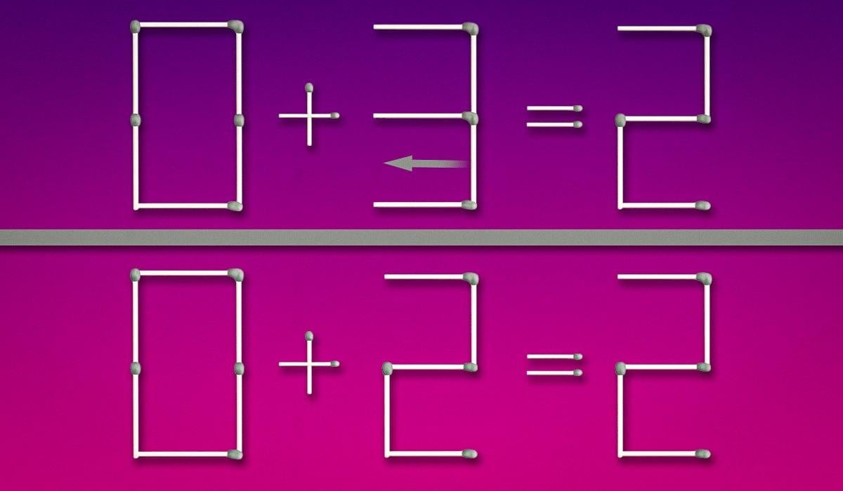 Нужно перетащить одну спичку, и равенство станет верным: головоломка для гениев
