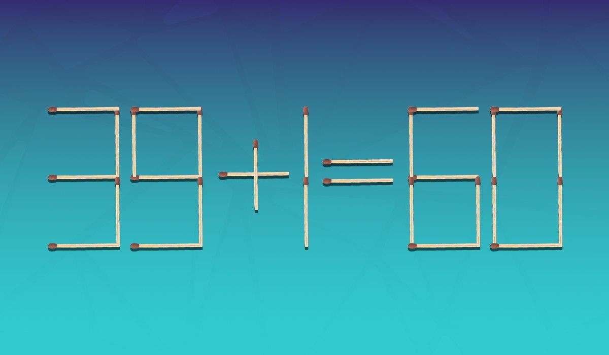 Який сірник треба перемістити, щоб рівняння стало правильним: тест для перевірки IQ