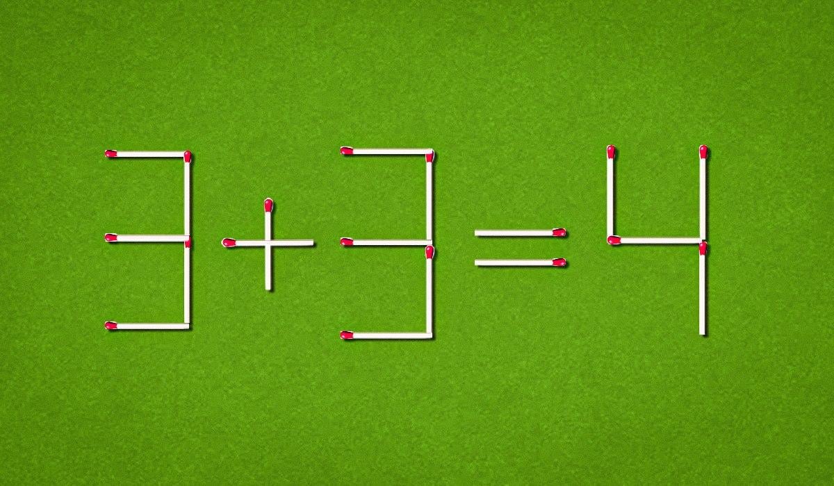 Какие 2 спички нужно переместить, чтобы исправить ошибку: очень сложная головоломка