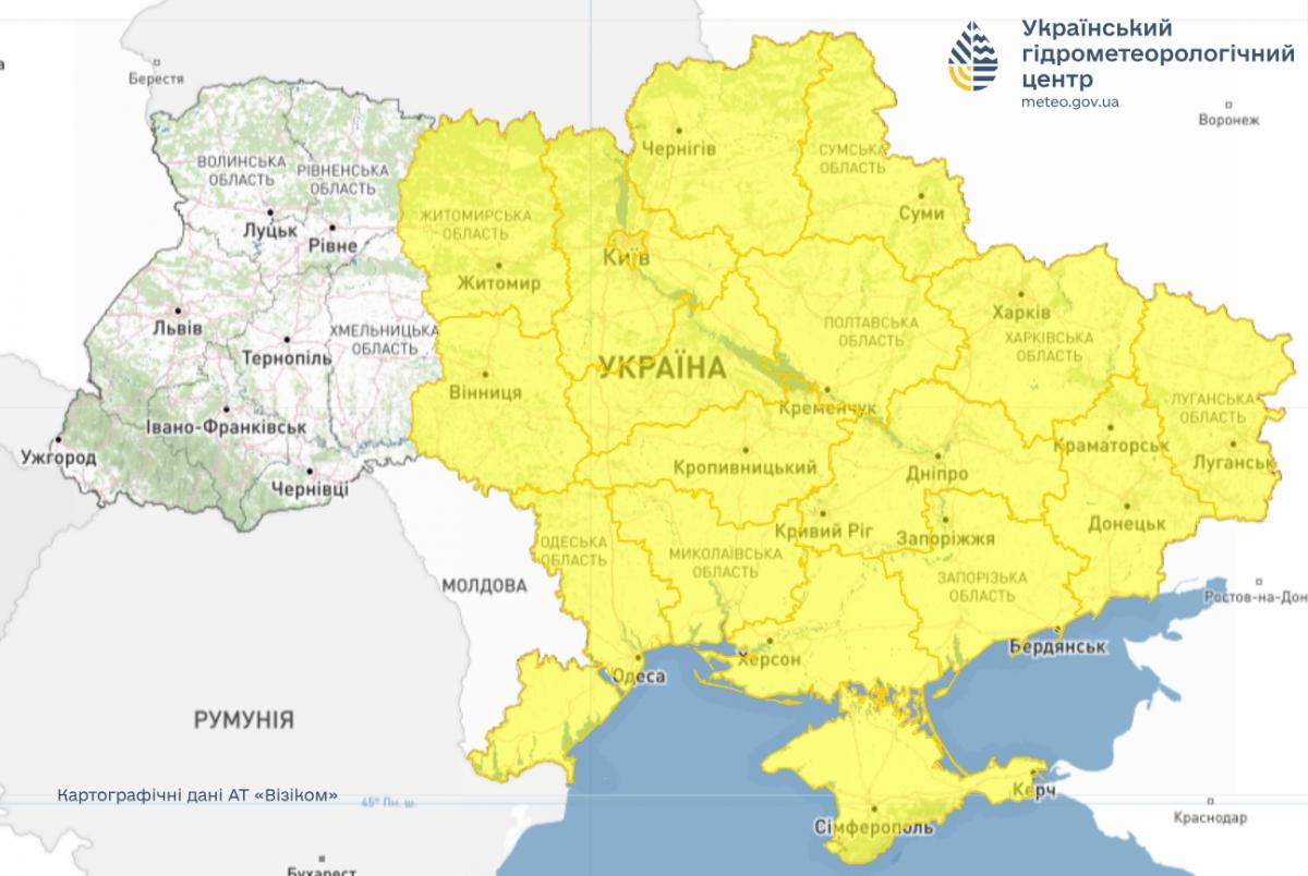 Сегодня Украину будет штормить второй день подряд (карта)