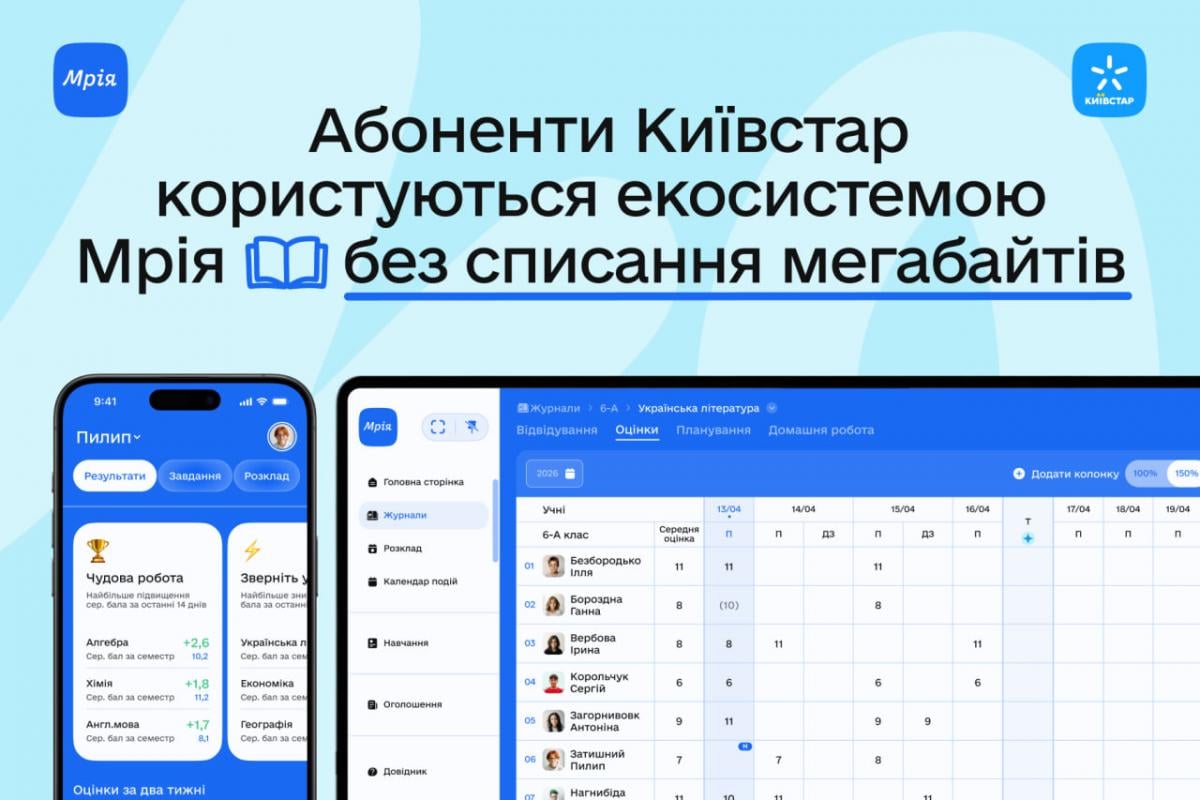 Київстар надає можливість користуватися екосистемою Мрія без списання мегабайтів