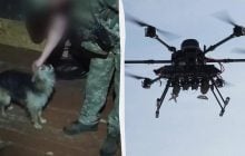 Успішно пролетіли 12 км: воїни ЗСУ дроном евакуювали з позиції кота та собаку (відео)