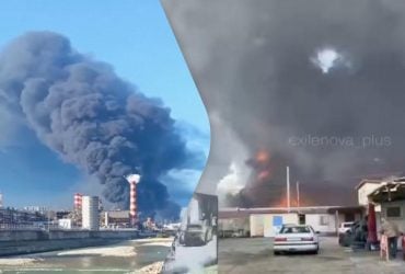 На російське місто Туапсе випав токсичний дощ через пожежу на НПЗ