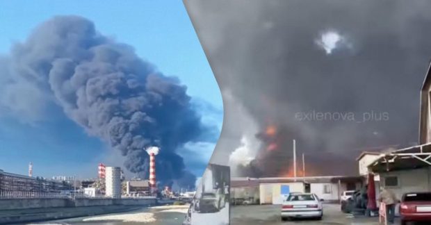 На російське місто Туапсе випав токсичний дощ через пожежу на НПЗ