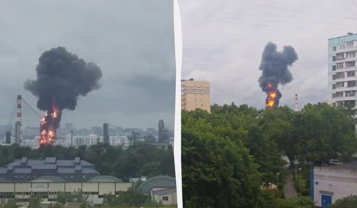 После атаки дронов горит крупнейший НПЗ в Москве (видео) После атаки дронов горит крупнейший НПЗ в Москве (видео)