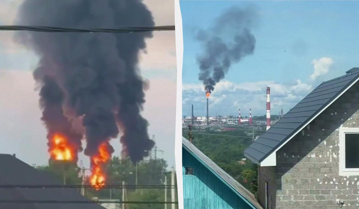 1500 км від лінії фронту: Зеленський показав, як палають НПЗ в Уфі після ураження (відео)