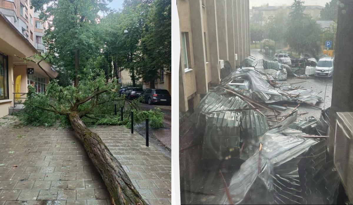Повалені дерева та зірваний дах адміністрації: Львів накрила потужна гроза (фото)
