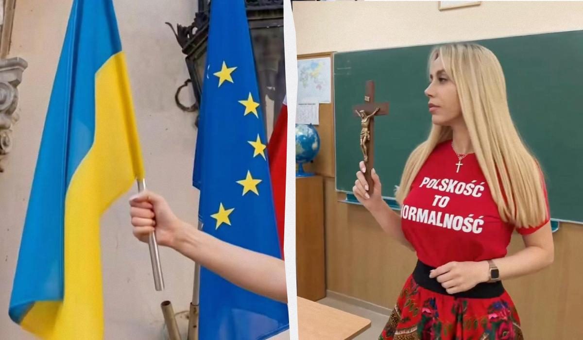 Кандидатка на посаду мера Кракова викинула прапор України у смітник (відео)