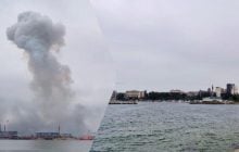 В одном из портов Румынии произошел мощный взрыв морского дрона (видео)