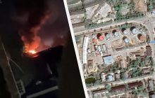 Дроны "разнесли" нефтебазу в Крыму (видео)