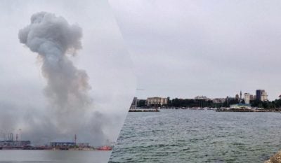 В одном из портов Румынии произошел мощный взрыв морского дрона (видео)