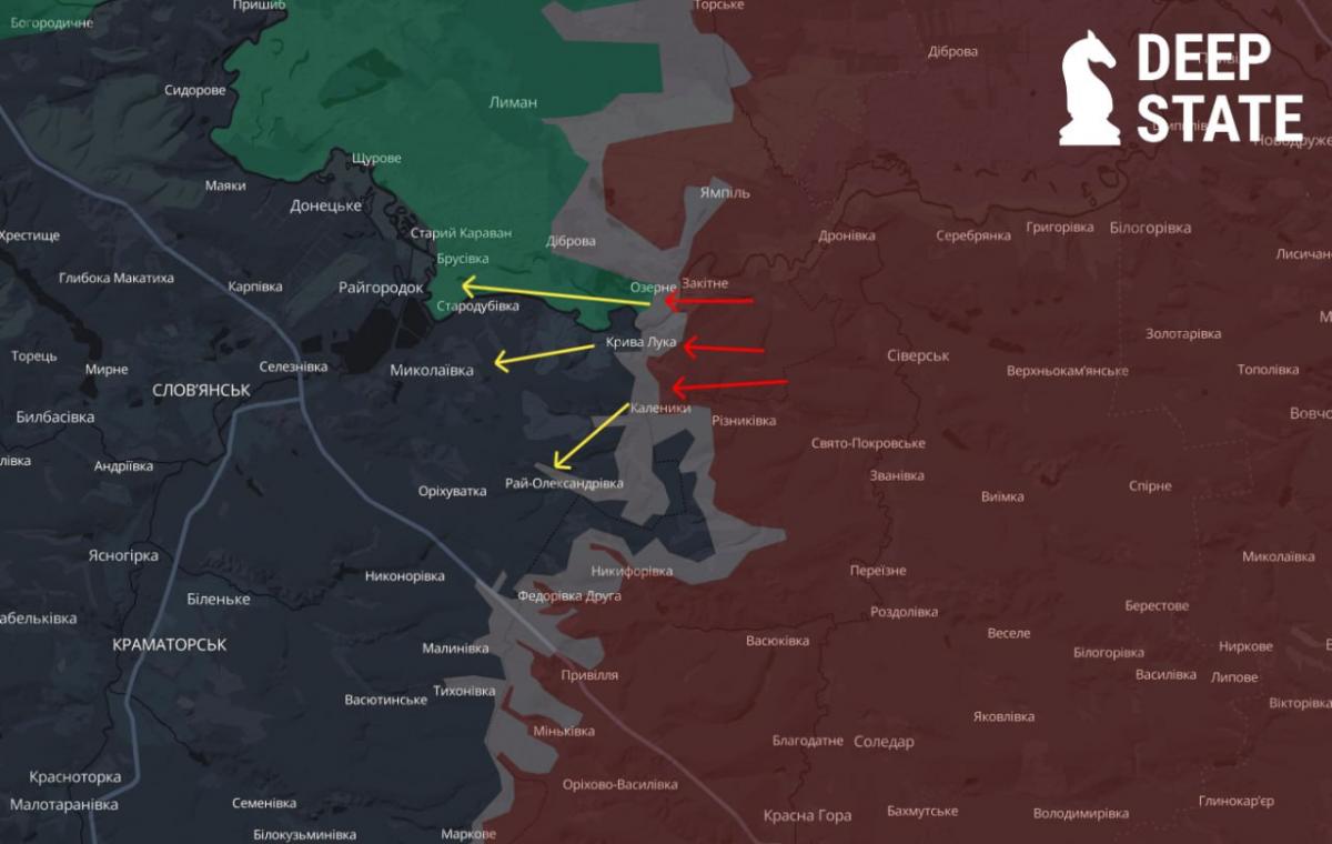 Росіяни підвищили активність на південь від Лиману: в DeepState розкрили їхні плани Росіяни підвищили активність на південь від Лиману: в DeepState розкрили їхні плани