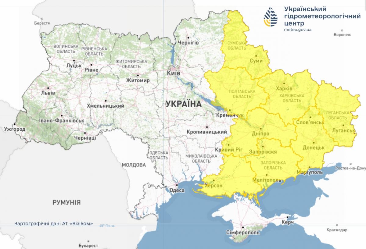 Негода атакує Україну: які області у небезпеці 9 липня (карта) Негода атакує Україну: які області у небезпеці 9 липня (карта)