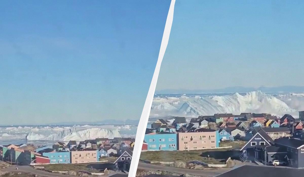 Айсберг внезапно перевернулся недалеко от города в Гренландии (видео)